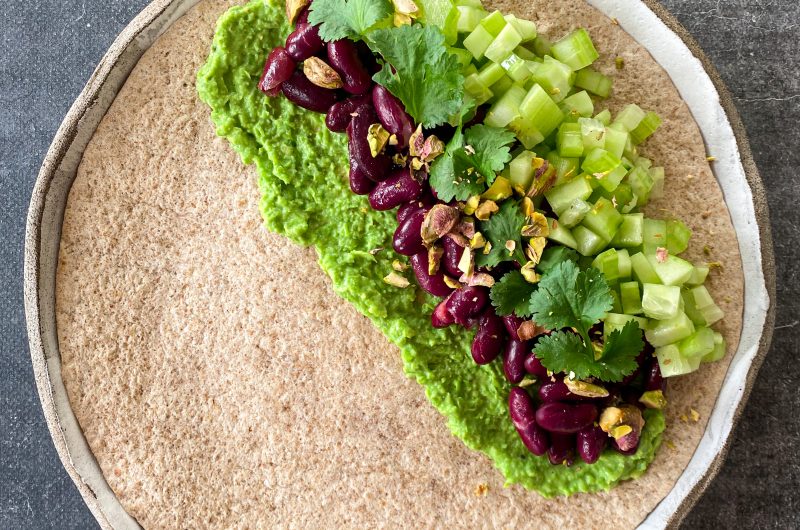 Wraps végétariens aux petits pois